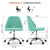 Office Chair, Comfy Desk Chair Rolling Vanity Swivel Task Chairs with Wheels, Wide Seating Armless Height Adjustable Computer Chairs for Home,Bedroom,Student,Adults, Aqua