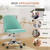 Office Chair, Comfy Desk Chair Rolling Vanity Swivel Task Chairs with Wheels, Wide Seating Armless Height Adjustable Computer Chairs for Home,Bedroom,Student,Adults, Aqua