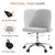 Office Chair, Comfy Desk Chair Rolling Vanity Swivel Task Chairs with Wheels, Wide Seating Armless Height Adjustable Computer Chairs for Home,Bedroom,Student,Adults, Classic Grey