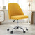 Office Chair, Comfy Desk Chair Rolling Vanity Swivel Task Chairs with Wheels, Wide Seating Armless Height Adjustable Computer Chairs for Home,Bedroom,Student,Adults, Dark Yellow