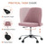 Office Desk Chair, Modern Cute Rolling Vanity Swivel Task Seating with Wheels, Comfortable Back Seat Armless for Home, Bedrooms, Study, Student, Adults, Make-Up, Dressing Room Dusty Rose