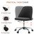 Office Chair, Comfy Desk Chair Rolling Vanity Swivel Task Chairs with Wheels, Wide Seating Armless Height Adjustable Computer Chairs for Home,Bedroom,Student,Adults, Graphite