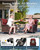 6-Piece Luxury Patio Furniture Set with 6" Thick Cushions, Weather-Resistant Wicker High Back Swivel Rocker Chairs, Senior-Friendly Conversation Set for Small Porch and Deck, Burgundy(V2)