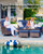 7-Piece Luxury Patio Furniture Set with 6" Thick Cushions, Weather-Resistant Wicker High Back Swivel Rocker Chairs,Senior-Friendly Outdoor Corner Sofa Set for Deck,Yard and Poolside,Blue(V2)