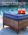 7-Piece Luxury Patio Furniture Set with 6" Thick Cushions, Weather-Resistant Wicker High Back Swivel Rocker Chairs,Senior-Friendly Outdoor Corner Sofa Set for Deck,Yard and Poolside,Blue(V2)
