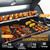 49000 BTU Output Propane Gas Grill with Side Burner and 4 Main Burners - Double-layer Stainless Steel Lid, Cast Iron Grids and Plate, Easy-Clean Grease Management for Perfect BBQs