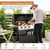 Gas Grill and Griddle Combo with Porcelain-Enameled Cast Iron Grates, Dual Outdoor BBQ Grill with Flat Top Griddle for Barbecue, 696 SQ.IN. Cooking Area