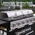 Griddle Grill Combo 6-Burner, 2 in 1 Versatile Propane Gas Grill and Griddle with Double Stainless Steel Lids, BBQ Combo for Outdoor Kitchen & Backyard Barbecue Cooking