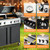 3 IN 1 Pizza Griddle Grill Combo, 74,000 BTU 5 Burner Stainless Steel Propane Gas Grill with Side Burner,Pizza Oven, Griddle and Porcelain Enameled Cast Iron Grates for Outdoor Patio Backyard