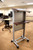 Adjustable Height Lectern Podium | Rolling Desk with Storage Shelf | Ergonomic Standing Desk Frame for Office, Classroom, Laptop, Teaching, Presentations & More (Dark Walnut)