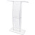 Acrylic Podium, 47" Clear Acrylic Podium Stand with Wide Reading Surface & Storage Shelf, Floor-Standing Clear Pulpits Acrylic for Church Office School