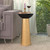 Tall Modern Accent Hourglass Design Drink Table with Gold Hammered Metal Base and Black Wooden Bowl Top – Sculptural Round Pedestial Side Table for Small Spaces, Living Room, Bedroom,Assembled
