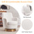 Swivel Barrel Chair,Modern Comfy Teddy Upholstered Round Swivel Accent Chairs,360 Degree Single Sofa Chair for Living Room, (White*1PCS)