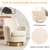 Swivel Barrel Chair,Modern Velvet Upholstered Round Swivel Accent Chairs with Tall Backrest,360 Degree Single Sofa Chair Armchair for Living Room, (Beige*1PCS)