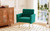Accent Chair for Living Room, Comfy Oversized Velvet Upholstered Arm Chairs, Mid Century Modern Reading Single Sofa Side Chair with Tufted Back and Gold Legs for Bedroom (2, Green)