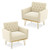 Accent Chair for Living Room, Comfy Oversized Velvet Upholstered Arm Chairs, Mid Century Modern Reading Single Sofa Side Chair with Tufted Back and Gold Legs for Bedroom (2, Beige)