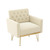 Accent Chair for Living Room, Comfy Oversized Velvet Upholstered Arm Chairs, Mid Century Modern Reading Single Sofa Side Chair with Tufted Back and Gold Legs for Bedroom (2, Beige)