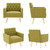 Accent Chair for Living Room, Comfy Oversized Velvet Upholstered Arm Chairs, Mid Century Modern Reading Single Sofa Side Chair with Tufted Back and Gold Legs for Bedroom (1, Olive Green)