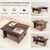 L-Shaped Coffee Table Set of 2, Modular Nesting Center Table with Grain Finish, Mid Century Modern Living Room Tables for Small Spaces Apartment, Walnut