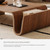 Curved Coffee Table, 41.34" Square Solid Wood Coffee Tables Tea Table, Fully Assembled Desk with Walnut Layout, Irregular Shaped Wooden Center Table for Living Room Home Office Furniture
