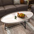 Modern Coffee Table, Oval Wood Coffee Tables Center Table with Metal Leg for Living Room, 47 Inch Living Room Table Accent Furniture (Oval Coffee Table, Nature)