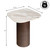 18" Rustic Minimalist Square Marble/Wood Accent Table, Side Table, End Table for Living Room, Bedroom, White Marble/Walnut Wood