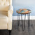 Reclaimed Wood End Table, Round Hairpin Leg Side Table, 16" L x 16" W x 20.5" H, Night Stand, Recycled Boat Wood for Living Room, Bedroom, Home Office, Patio