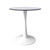 Bristol 27" Wide Round Dining Table, Modern MDF Wood Top & White Metal Pedestal Base Gloss Finish Accent Table Mid-Century Café Table, Kitchen Dining Room Furniture, Marbled White