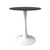 Bristol 24" Wide Round Dining Table, Modern MDF Wood Top & White Metal Pedestal Base Gloss Finish Accent Table Mid-Century Café Table, Kitchen Dining Room Furniture, Black