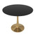 Bristol 35" Round Dining Table in Black Modern MDF Wood Tabletop with Gold Pedestal Base, Mid-Century Accent Table for Kitchen, Café & Dining Room