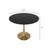 Bristol 35" Round Dining Table in Black Modern MDF Wood Tabletop with Gold Pedestal Base, Mid-Century Accent Table for Kitchen, Café & Dining Room