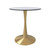 Bristol 27" Round Dining Table in Marbled White Modern MDF Wood Tabletop with Gold Pedestal Base, Mid-Century Accent Table for Kitchen, Café & Dining Room