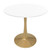 Bristol 24" Round Dining Table in White Modern MDF Wood Tabletop with Gold Pedestal Base, Mid-Century Accent Table for Kitchen, Café & Dining Room