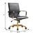 Harris Modern Ergonomic Executive Office Chair, High-Back Leather Conference Desk Chair with Adjustable Height, Tilt Control, 360° Swivel & Gold Frame for Home Office