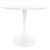 Bristol 31" Wide Round Dining Table, Modern MDF Wood Top & White Metal Pedestal Base Gloss Finish Accent Table Mid-Century Café Table, Kitchen Dining Room Furniture, White