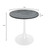 Bristol 27" Wide Round Dining Table, Modern MDF Wood Top & White Metal Pedestal Base Gloss Finish Accent Table Mid-Century Café Table, Kitchen Dining Room Furniture, Black