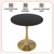 Bristol 24" Round Dining Table in Black Modern MDF Wood Tabletop with Gold Pedestal Base, Mid-Century Accent Table for Kitchen, Café & Dining Room