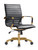 Harris Modern Ergonomic Executive Office Chair, High-Back Leather Conference Desk Chair with Adjustable Height, Tilt Control, 360° Swivel & Gold Frame for Home Office