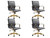 Harris Modern Ergonomic Executive Office Chair, High-Back Leather Conference Desk Chair with Adjustable Height, Tilt Control, 360° Swivel & Gold Frame for Home Office
