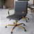 Harris Modern Ergonomic Executive Office Chair, High-Back Leather Conference Desk Chair with Adjustable Height, Tilt Control, 360° Swivel & Gold Frame for Home Office