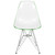 Cresco Acrylic Dining Chair, Modern Chrome Eiffel Base and Curved Back Design, Ergonomic and Lightweight Accent Side Chair for Mid-Century Home, Kitchen, and Café (White Green, Singles)