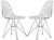 Cresco Acrylic Dining Chair , Modern Chrome Eiffel Base and Curved Back Design, Ergonomic and Lightweight Accent Side Chair for Mid-Century Home, Kitchen, and Café (Clear, Set of 2)