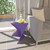 15.75" Triangular Side Table, Stackable Plastic Accent End Table for Indoor & Outdoor Use, Weather-Resistant Modern Patio & Living Room Table, Set of 4, Purple