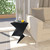 15.75" Triangular Side Table, Stackable Plastic Accent End Table for Indoor & Outdoor Use, Weather-Resistant Modern Patio & Living Room Table, Set of 4, Black
