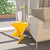 15.75" Triangular Side Table, Stackable Plastic Accent End Table for Indoor & Outdoor Use, Weather-Resistant Modern Patio & Living Room Table, Set of 2, Yellow