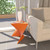 15.75" Triangular Side Table, Stackable Plastic Accent End Table for Indoor & Outdoor Use, Weather-Resistant Modern Patio & Living Room Table, Set of 2, Orange