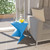15.75" Triangular Side Table, Stackable Plastic Accent End Table for Indoor & Outdoor Use, Weather-Resistant Modern Patio & Living Room Table, Set of 2, Blue