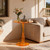 Modern Acrylic Side Table, Round Clear End Table for Living Room,Bedroom Lobby and Office Easy Assembly (Orange, Large)