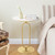 Side Table with Marble Top Metal Pub Bar Round Table Modern Sofa Side End Table Coffee Tray Side Desk for Couch Living Room Bedroom Gold