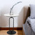 Side Table with Marble Top Metal Pub Bar Round Table Modern Sofa Side End Table Coffee Tray Side Desk for Couch Living Room Bedroom